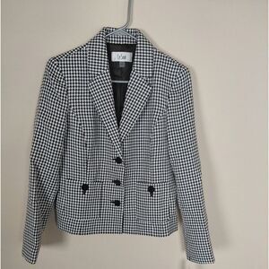 Le Suit Houndstooth Blazer Size 6 NWT